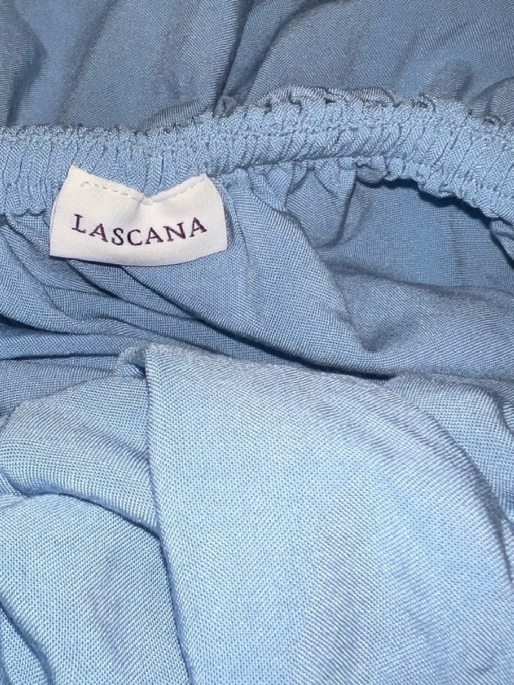 Lascana Blue Bandeau Strapless Maxi Dress Crochet Lace Pockets Size 6 - Picture 3 of 7